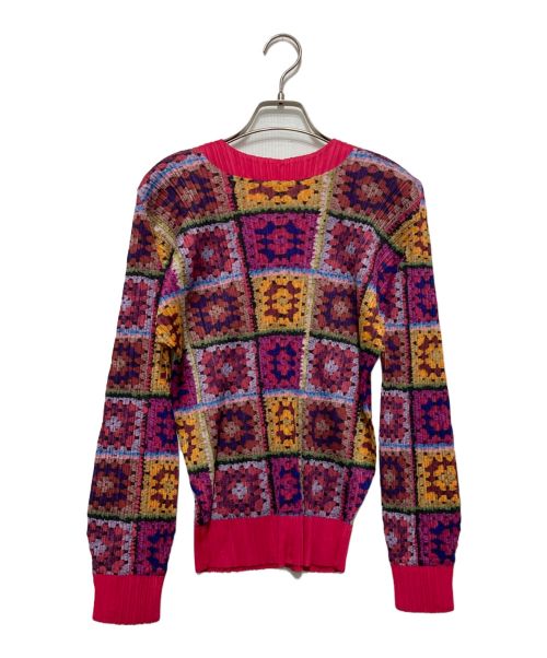 PLEATS PLEASE（プリーツプリーズ）PLEATS PLEASE (プリーツプリーズ) パッチワーク 前ボタン カーディガン マルチカラー サイズ:SIZE3の古着・服飾アイテム