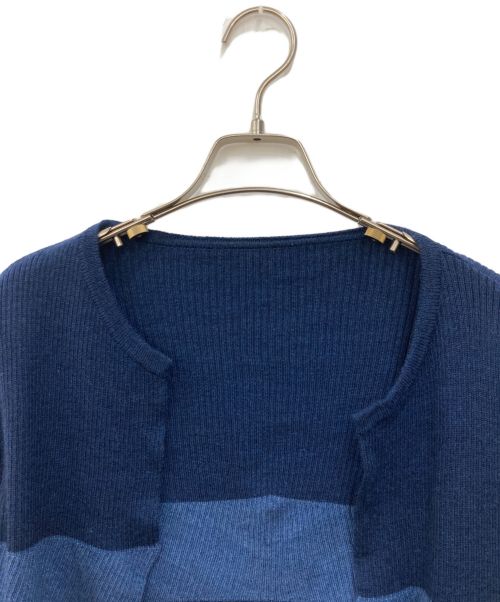 HaaT（ハート）Haat (ハート イッセイ ミヤケ) ニットカーディガン ブルー サイズ:SIZE2の古着・服飾アイテム
