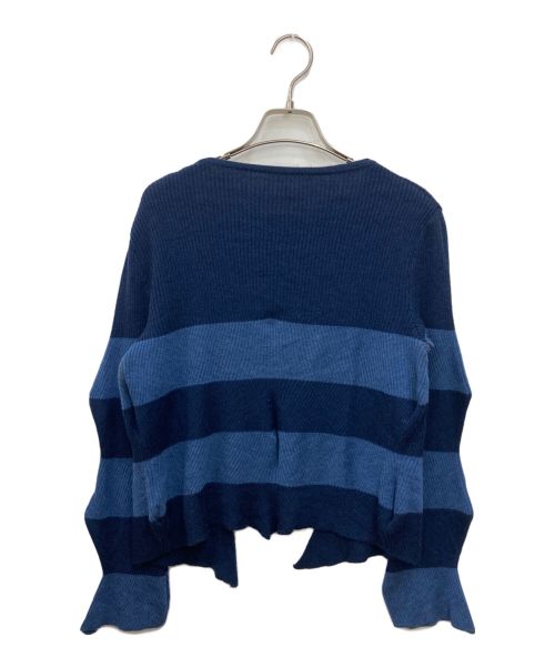 HaaT（ハート）Haat (ハート イッセイ ミヤケ) ニットカーディガン ブルー サイズ:SIZE2の古着・服飾アイテム