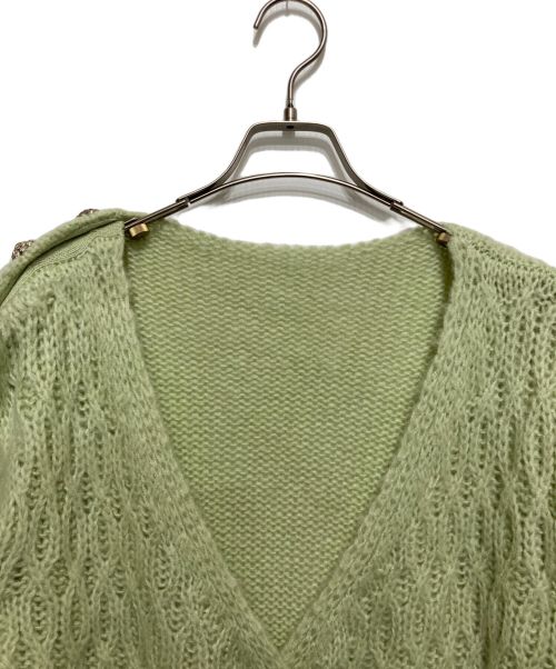 HER LIP TO（ハーリップトゥ）HER LIP TO (ハーリップトゥ) Mohair-blend Knit Pullover　モヘアブレンドニットプルオーバー グリーン サイズ:FREE 未使用品の古着・服飾アイテム