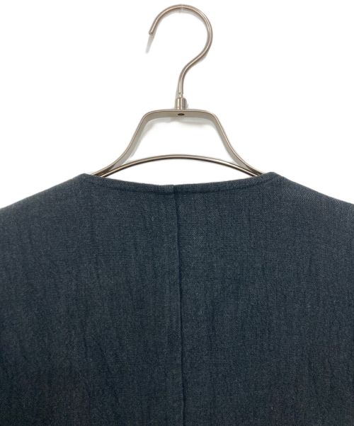 plantation（プランテーション）Plantation (プランテーション) リネンノーカラージャケット ブラック サイズ:Mの古着・服飾アイテム