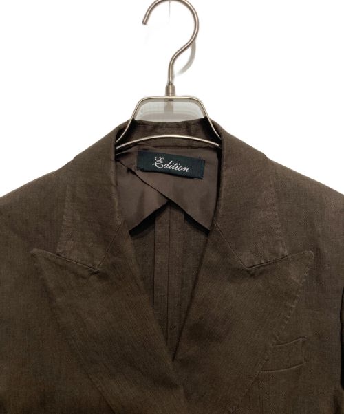 edition（エディション）edition (エディション) LINEN HERRINGBONE JACKET ブラウン サイズ:SIZE36の古着・服飾アイテム
