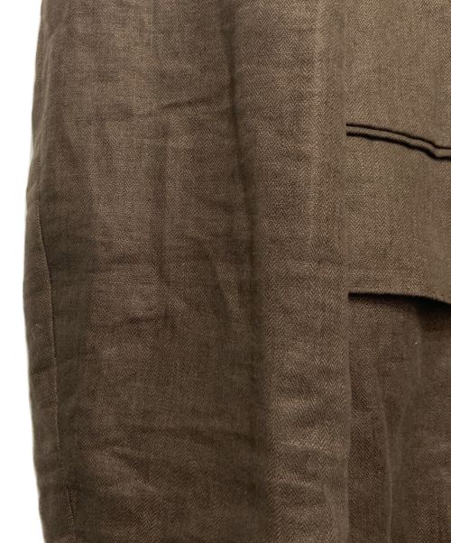 edition（エディション）edition (エディション) LINEN HERRINGBONE JACKET ブラウン サイズ:SIZE36の古着・服飾アイテム