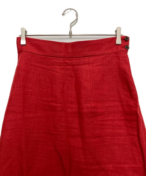 BACCA（バッカ）BACCA (バッカ) リネンロングセミタイトスカート レッド サイズ:SIZE36の古着・服飾アイテム