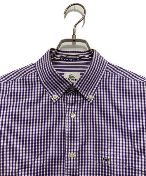 LACOSTE（ラコステ）LACOSTE (ラコステ) ギンガムチェックシャツ パープル サイズ:SIZE3の古着・服飾アイテム