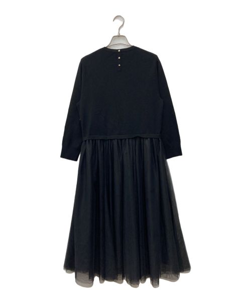 23区（ニジュウサンク）23区 (ニジュウサンク) チュールコンビ ワンピース ブラック サイズ:SIZE40の古着・服飾アイテム