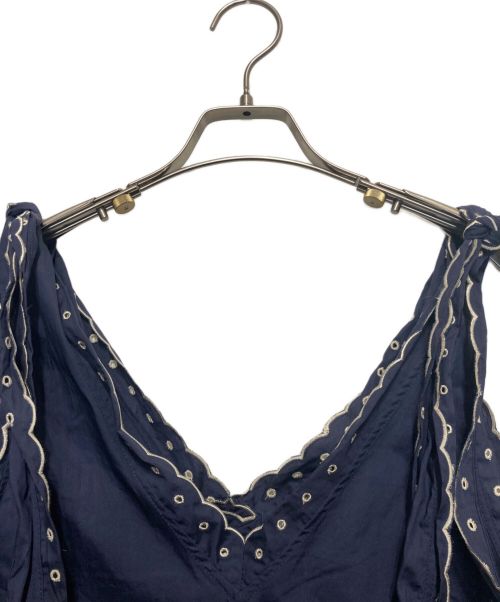 MAX&Co.（マックスアンドコー）MAX&Co. (マックスアンドコー) コットンノースリーブブラウス ネイビー サイズ:SIZE40の古着・服飾アイテム