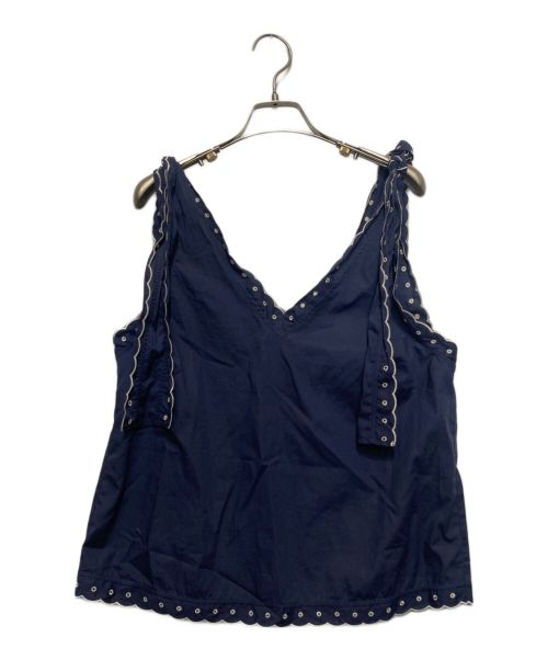MAX&Co.（マックスアンドコー）MAX&Co. (マックスアンドコー) コットンノースリーブブラウス ネイビー サイズ:SIZE40の古着・服飾アイテム
