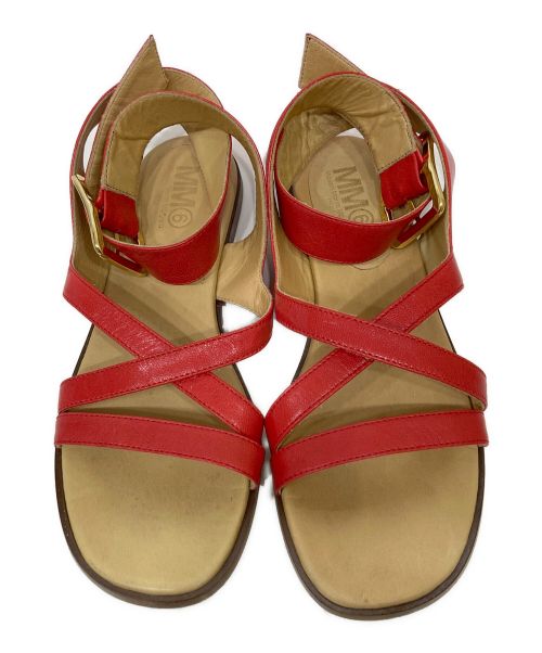 MM6 Maison Margiela（エムエムシックスメゾンマルジェラ）MM6 Maison Margiela (エムエムシックス メゾンマルジェラ) ストラップサンダル レッド サイズ:SIZE 38の古着・服飾アイテム