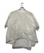 DRAWERドゥロワー）の古着「リネン ジャガード バック ギャザー ブラウス」｜ホワイト