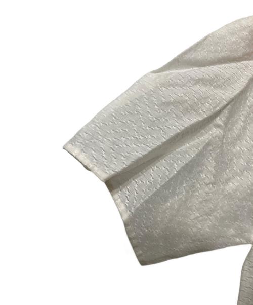 DRAWER（ドゥロワー）DRAWER (ドゥロワー) リネン ジャガード バック ギャザー ブラウス ホワイト サイズ:38の古着・服飾アイテム