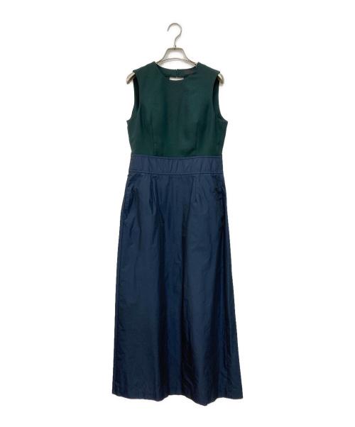 styling/（スタイリング）styling/ (スタイリング) バイカラーワンピース グリーン×ネイビー サイズ:SIZE 1の古着・服飾アイテム