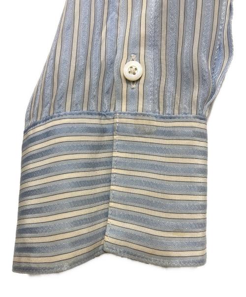 6(ROKU) BEAUTY&YOUTH（ロク ビューティーアンドユース）6(ROKU) BEAUTY&YOUTH (ロク ビューティーアンドユース) STRIPE BIG SHIRT ブルー サイズ:38の古着・服飾アイテム