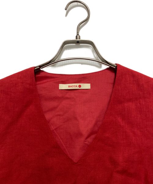 BACCA（バッカ）BACCA (バッカ) リネンブラウス レッド サイズ:SIZE36の古着・服飾アイテム