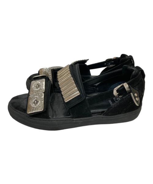 TOGA PULLA（トーガ プルラ）TOGA PULLA (トーガ プルラ) STUDIOUS (ステュディオス) ビジューフラットサンダル ブラック サイズ:25㎝の古着・服飾アイテム