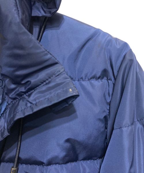 GUCCI（グッチ）GUCCI (グッチ) レザーロゴパッチダウンジャケット ブルー サイズ:SIZE38の古着・服飾アイテム