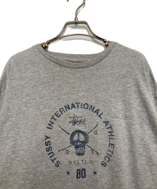 stussy AUTHENTIC（ステューシーオーセンティック）STUSSY AUTHENTIC (ステューシーオーセンティック) 90’s スカルサークルプリントT グレー サイズ:Lの古着・服飾アイテム