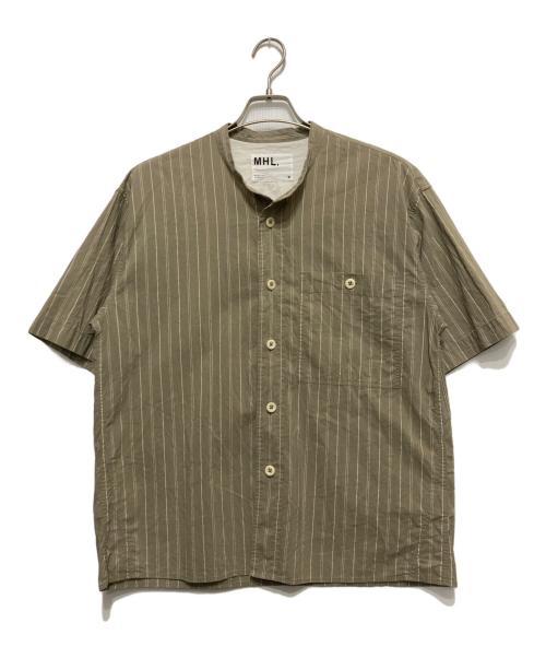 MHL（エムエイチエル）MHL (エムエイチエル) バンドカラーシャツ ベージュ サイズ:Mの古着・服飾アイテム