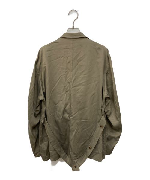 BLURHMS（ブラームス）BLURHMS (ブラームス) Cupro Cotton Gabardine Belt Jacket ベージュ サイズ:Mの古着・服飾アイテム