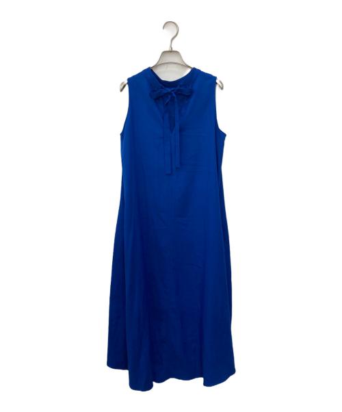 JENNE（ジェンヌ）JENNE (ジェンヌ) イレギュラーヘム ノースリーブワンピース ブルー サイズ:Lの古着・服飾アイテム
