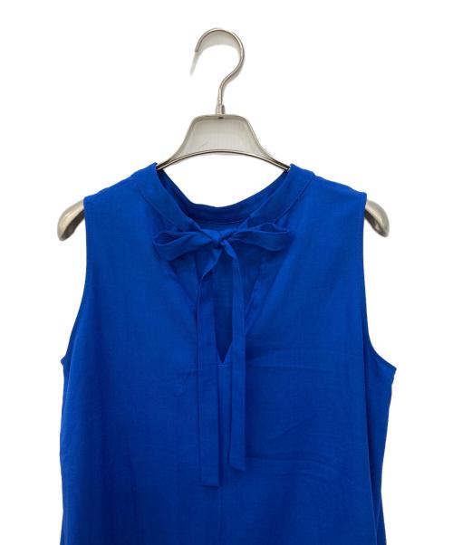 JENNE（ジェンヌ）JENNE (ジェンヌ) イレギュラーヘム ノースリーブワンピース ブルー サイズ:Lの古着・服飾アイテム