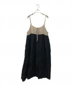 Samansa Mos2×kazumiサマンサモスモス×カズミ）の古着「リネンキャミソールワンピース」｜ブラック