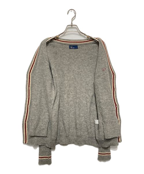 FRED PERRY（フレッドペリー）FRED PERRY (フレッドペリー) ウールニットカーディガン グレー サイズ:Ⅿの古着・服飾アイテム