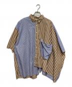 jiedaジエダ）の古着「ストライプシャツ」｜ブルー×ベージュ