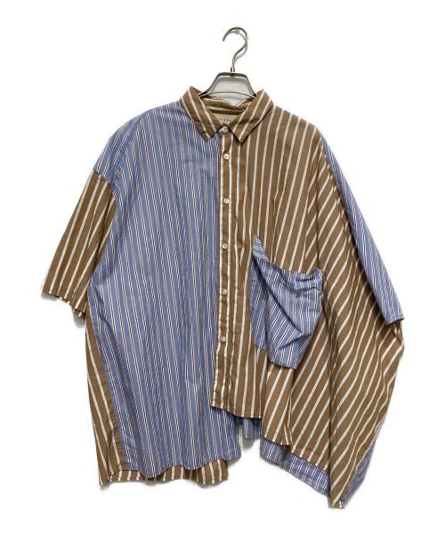 jieda（ジエダ）Jieda (ジエダ) ストライプシャツ ブルー×ベージュ サイズ:SIZE 27cmの古着・服飾アイテム