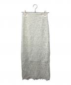 anuansアニュアンス）の古着「スカラレースストレートスカート」｜ホワイト