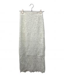 anuans（アニュアンス）の古着「スカラレースストレートスカート」｜ホワイト