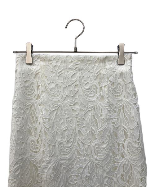 anuans（アニュアンス）anuans (アニュアンス) スカラレースストレートスカート ホワイト サイズ:Mの古着・服飾アイテム