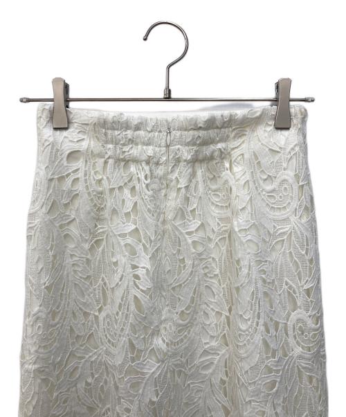 anuans（アニュアンス）anuans (アニュアンス) スカラレースストレートスカート ホワイト サイズ:Mの古着・服飾アイテム