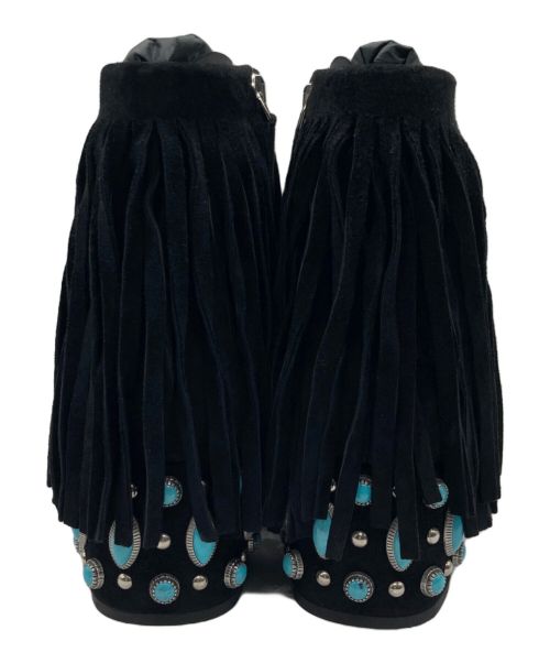 PRADA（プラダ）PRADA (プラダ) フリンジショートブーツ ブラック サイズ:SIZE36の古着・服飾アイテム