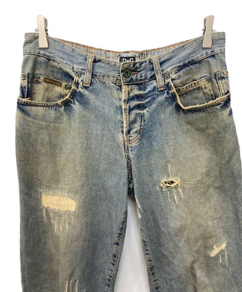 D&G（ディーアンドジー）D&G (ディーアンドジー) ダメージデニムパンツ インディゴ サイズ:SIZE46の古着・服飾アイテム