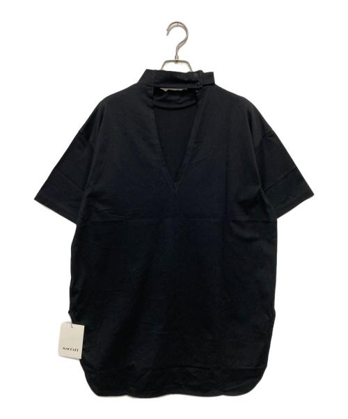 machatt（マチャット）machatt (マチャット) バックオープンハイネック Tシャツ ブラック サイズ:FREEの古着・服飾アイテム