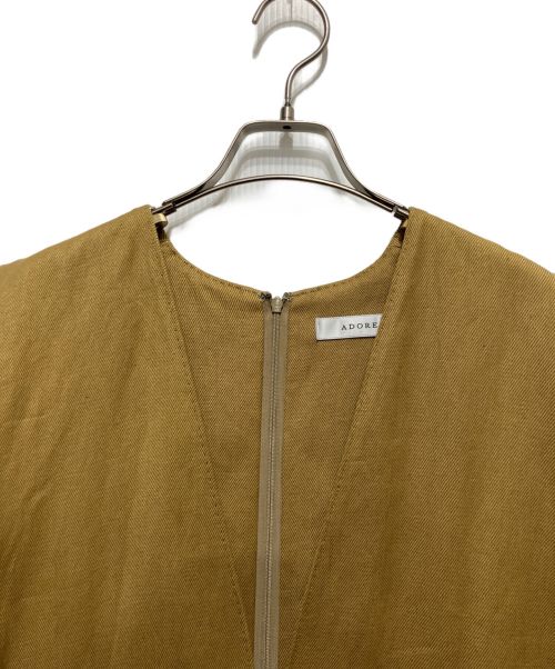 ADORE（アドーア）ADORE (アドーア) 麻ツイル ワンピース ベージュ サイズ:SIZE38の古着・服飾アイテム