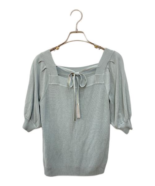 BLUE LABEL CRESTBRIDGE（ブルーレーベルクレストブリッジ）BLUE LABEL CRESTBRIDGE (ブルーレーベルクレストブリッジ) 半袖ニット グレー サイズ:SIZE 38の古着・服飾アイテム