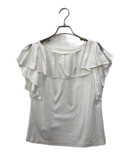 ANAYI（アナイ）ANAYI (アナイ) コットンスムースタックフリル プルオーバー ホワイト サイズ:SIZE 36の古着・服飾アイテム