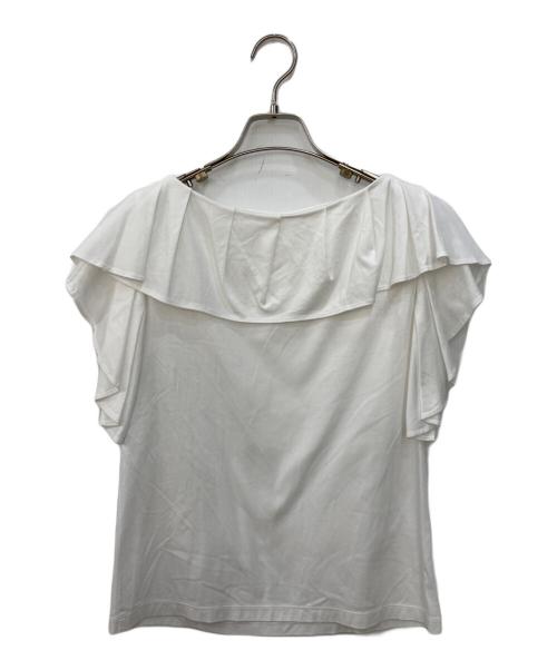 ANAYI（アナイ）ANAYI (アナイ) コットンスムースタックフリル プルオーバー ホワイト サイズ:SIZE 36の古着・服飾アイテム