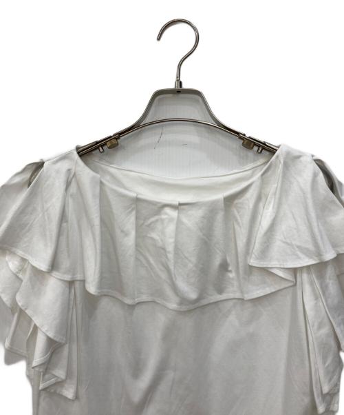 ANAYI（アナイ）ANAYI (アナイ) コットンスムースタックフリル プルオーバー ホワイト サイズ:SIZE 36の古着・服飾アイテム