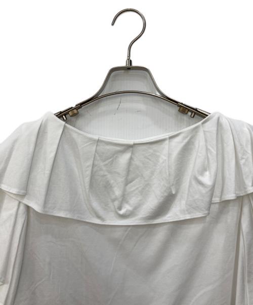 ANAYI（アナイ）ANAYI (アナイ) コットンスムースタックフリル プルオーバー ホワイト サイズ:SIZE 36の古着・服飾アイテム