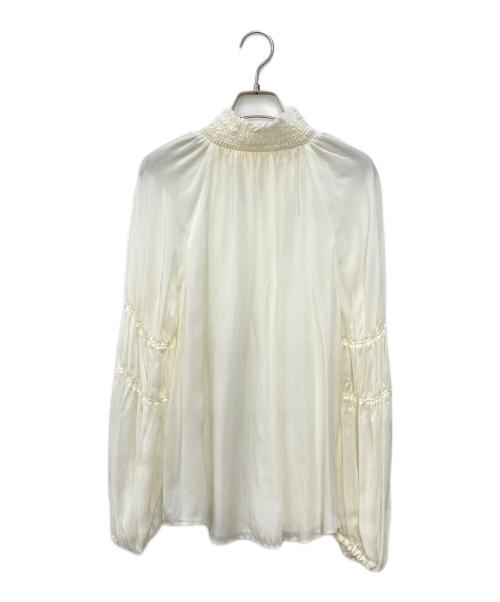 Noble（ノーブル）Noble (ノーブル) キュプラタフタシャーリングスリーブブラウス アイボリー サイズ:なしの古着・服飾アイテム