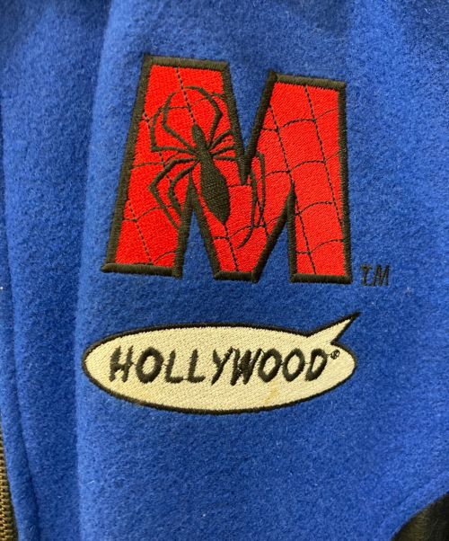 UNIVERSAL STUDIOS（ユニバーサルスタジオ）UNIVERSAL STUDIOS (ユニバーサル・スタジオ) レザーウールジャケット ブルー×ブラック サイズ:XLの古着・服飾アイテム