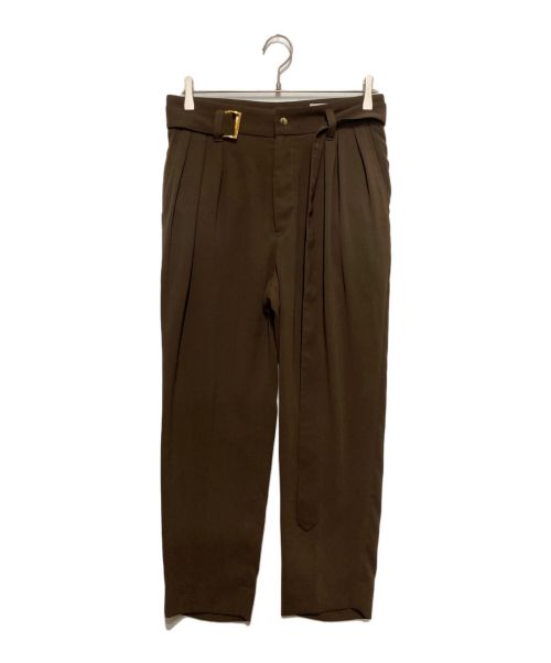 CULLNI（クルニ）CULLNI (クルニ) BELTED TAPERED SLACKS ブラウン サイズ:Sの古着・服飾アイテム