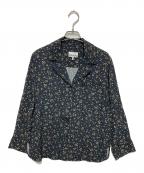 GANNIガニー）の古着「レーヨン フラワープリントオープンカラーシャツ」｜ブラック