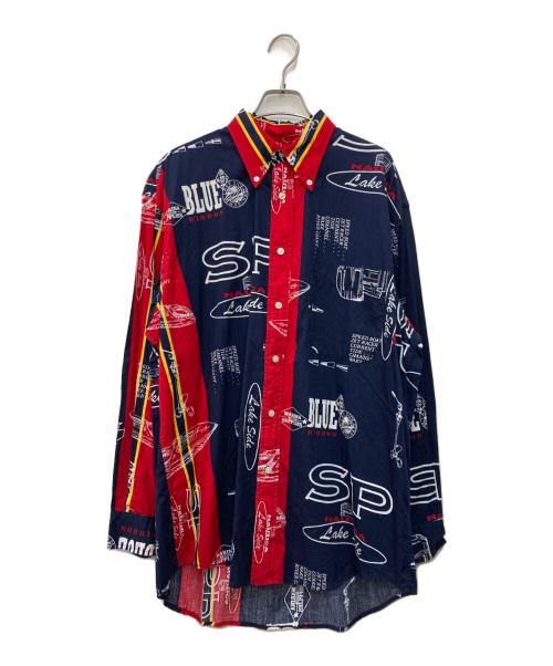 NAUTICA（ノーティカ）NAUTICA (ノーティカ) 総柄BDシャツ ネイビー×レッド サイズ:Lの古着・服飾アイテム