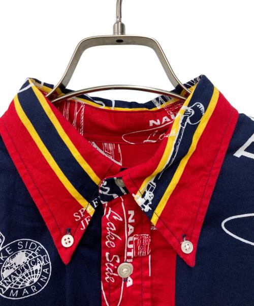 NAUTICA（ノーティカ）NAUTICA (ノーティカ) 総柄BDシャツ ネイビー×レッド サイズ:Lの古着・服飾アイテム