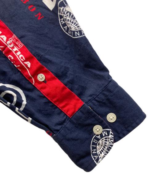 NAUTICA（ノーティカ）NAUTICA (ノーティカ) 総柄BDシャツ ネイビー×レッド サイズ:Lの古着・服飾アイテム