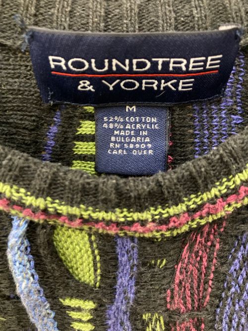 ROUNDTREE & YORKE（ラウンドツリー アンド ヨーク）ROUNDTREE & YORKE (ラウンドツリー アンド ヨーク) 3Dニット ブラック サイズ:Mの古着・服飾アイテム